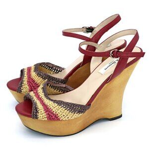LK Bennett Macramé Crochet Wedge Platform Sandals